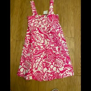 - Pink and white dress